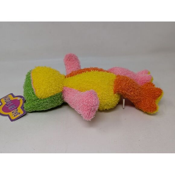 Vintage Kellytoy Terry Cloth Frog Plush Stuffed Animal Baby Color Block 2001 NEW - Picture 2 of 8